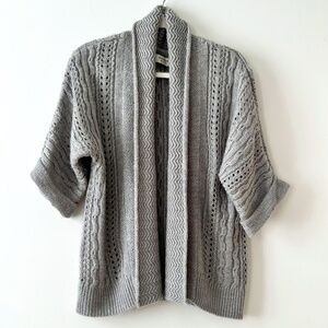 Sonoma Gray Kimono Sleeve Shawl Collar Open Cardigan